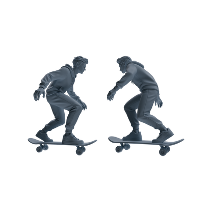 MRY-SFW LYTR800 Skateboard Figure Modern Model 5 pcs Miniature Car Diorama Figures Scene Props Accessories Resin