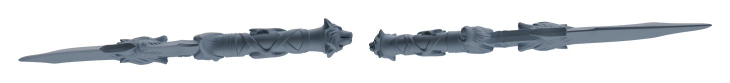 MRY-SFW LYGS391 Tiger Head Shaped Knife Weapon Modern Model 5 pcs