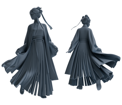 MRY-SFW LYTR890 Ancient Hanfu Woman Figure Modern Model 3 pcs