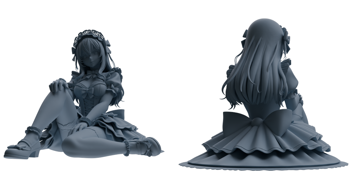 MRY-SFW LYTR870 Multi-pose Maid Girl Figure Modern Model 3 pcs