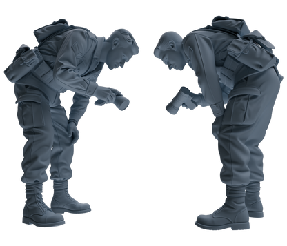 MRY-SFW SSTR193 Miniatures Soldier Model Kit Recon Communication Soldier Pose Modern Model 3 pcs