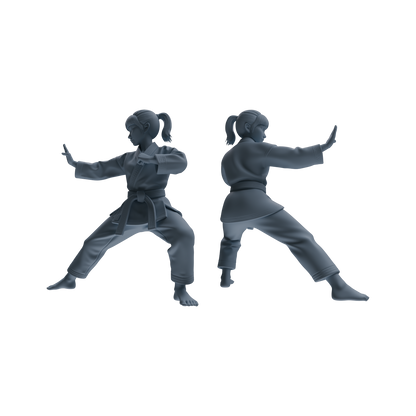 MRY-SFW LYTR814 Karate Child Athlete Figure Modern Model 4 pcs Miniature Car Diorama Figures Scene Props Accessories Resin