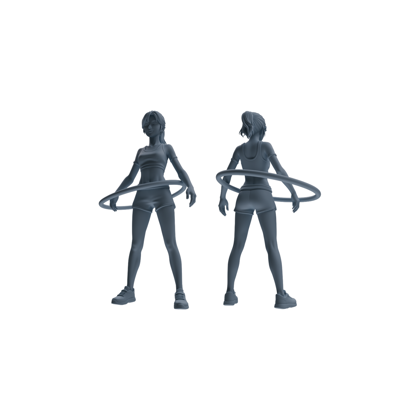 MRY-SFW LYTR792 Female Hula Hoop Figure Modern Model 3 pcs Miniature Car Diorama Figures Scene Props Accessories Resin