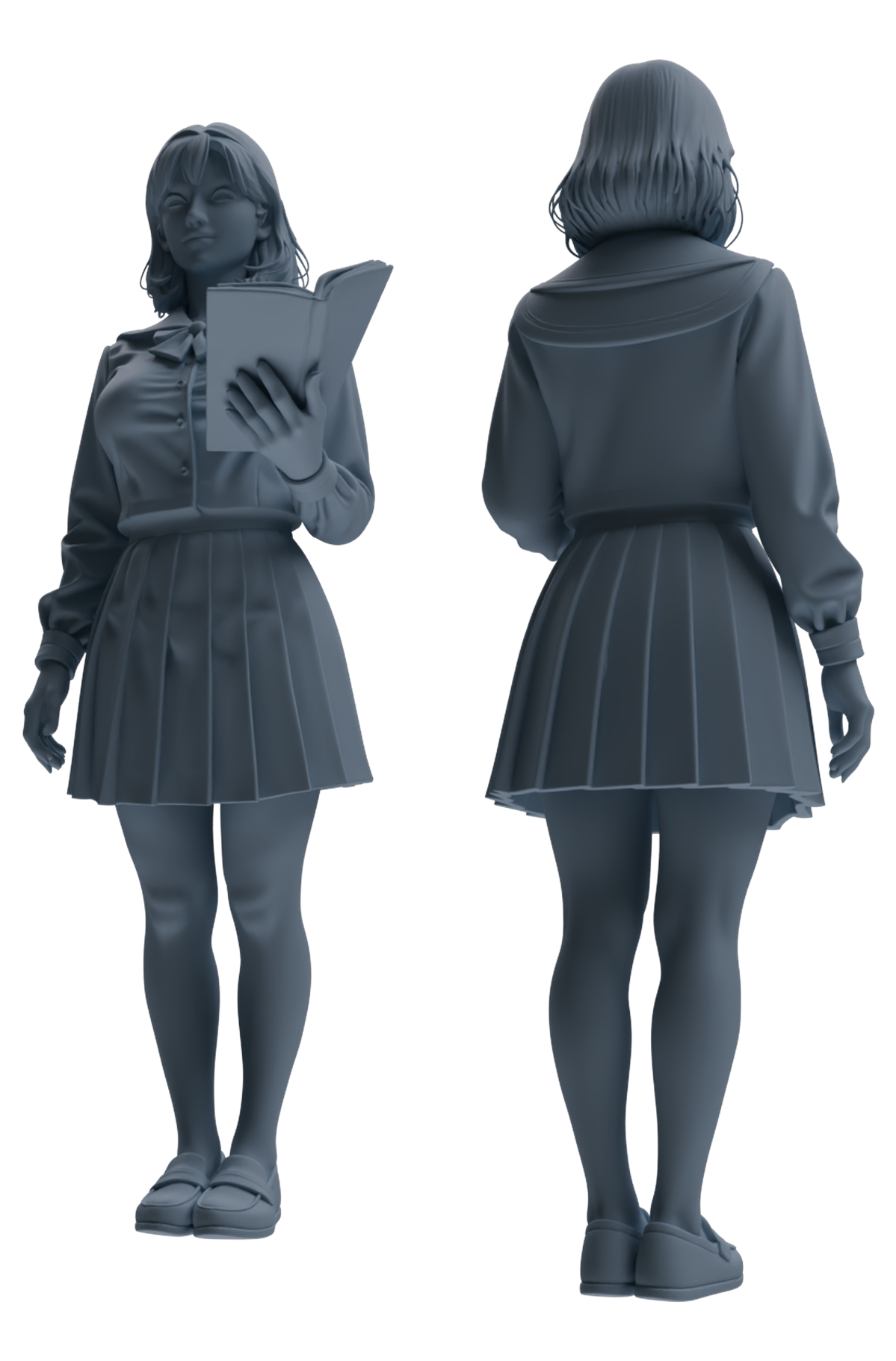 MRY-SFW LYTR848 JK Uniform School Girl Figure Modern Model 4 pcs Miniature Car Diorama Figures Scene Props Accessories Resin