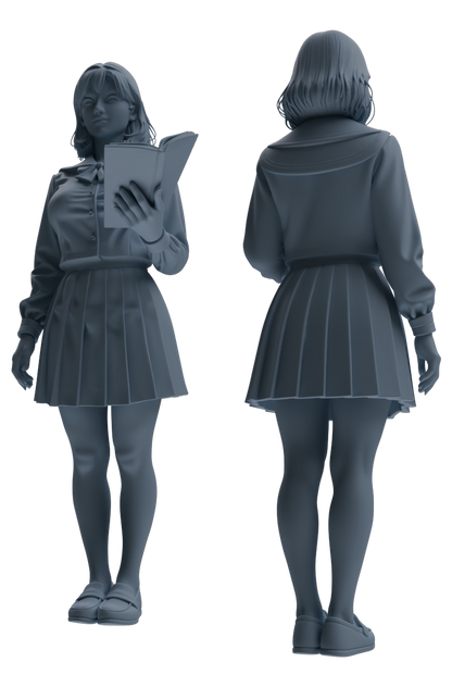 MRY-SFW LYTR848 JK Uniform School Girl Figure Modern Model 4 pcs Miniature Car Diorama Figures Scene Props Accessories Resin