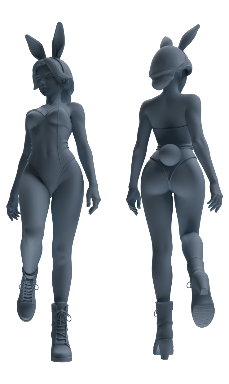 MRY-SFW LYTR887 Bunny Girl Figure Modern Model 4 pcs