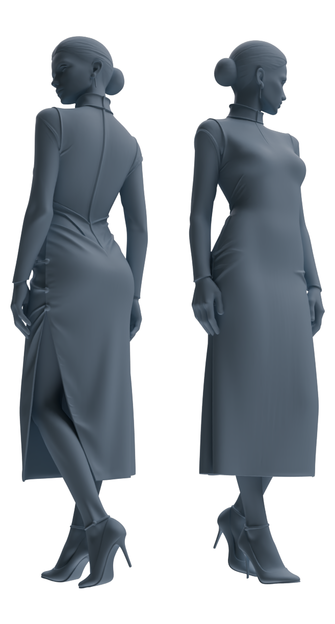 MRY-SFW LYTR869 Modified Cheongsam Woman Figure Modern Model 3 pcs