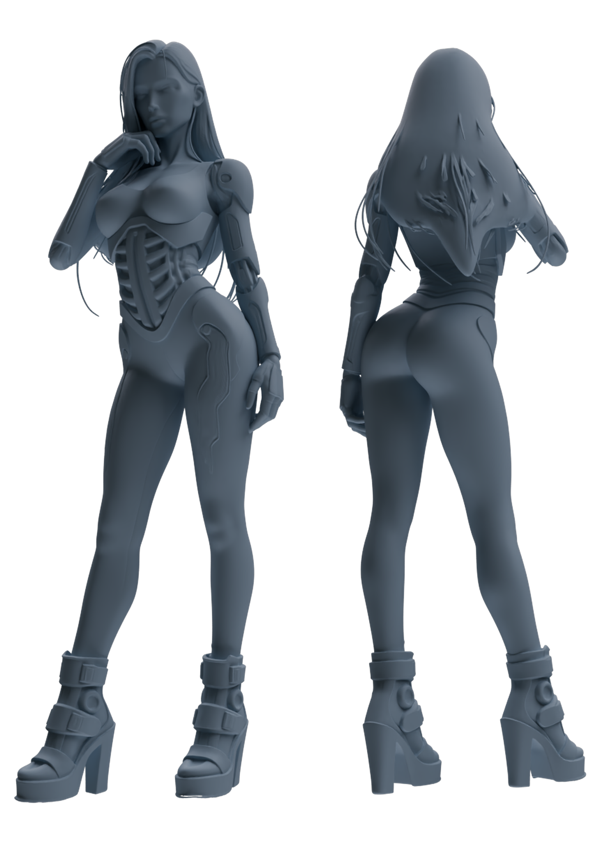 MRY-SFW LYTR867 Cyber Modified Woman Figure Modern Model 4 pcs