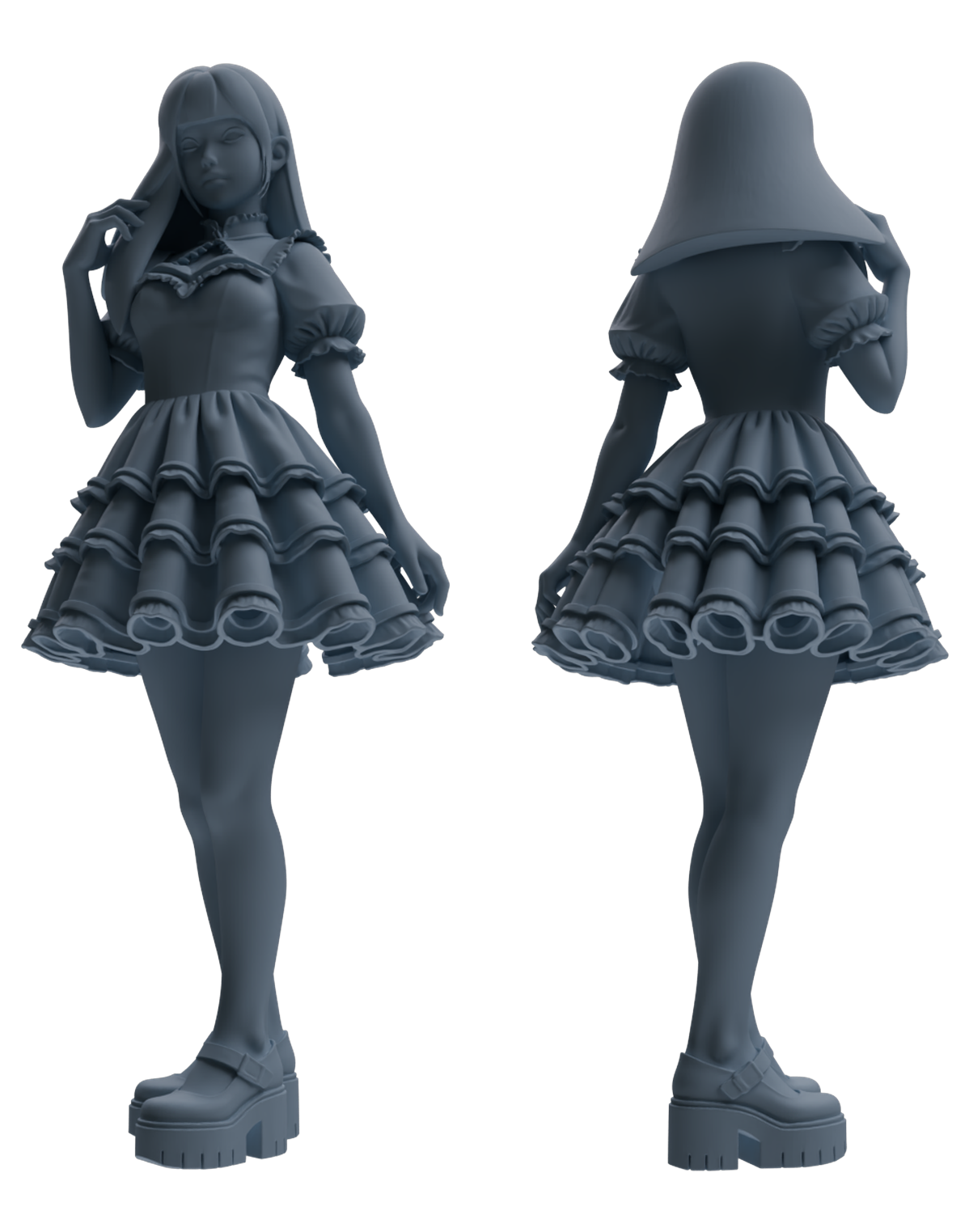 MRY-SFW LYTR873 Lolita Girl Figure Modern Model 4 pcs