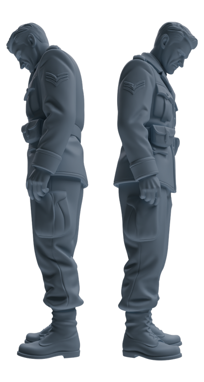 MRY-SFW SSTR194 Miniatures Soldier Model Kit Combat Command Soldier Pose Modern Model 3 pcs