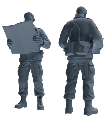 MRY-SFW SSTR184 Miniatures Soldier Model Kit Command Soldier Pose Modern Model 3 pcs