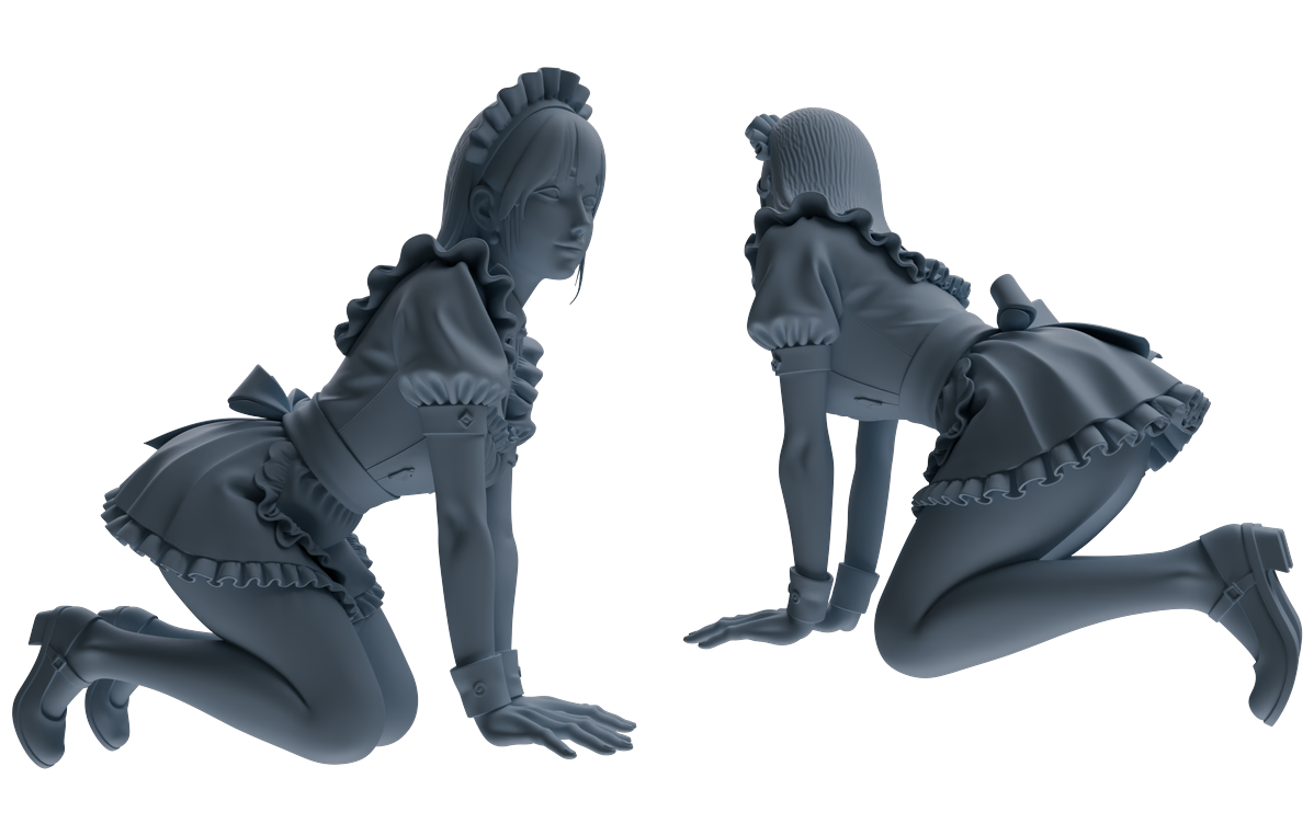MRY-SFW LYTR877 Multi-pose Maid Girl Figure Modern Model 3 pcs