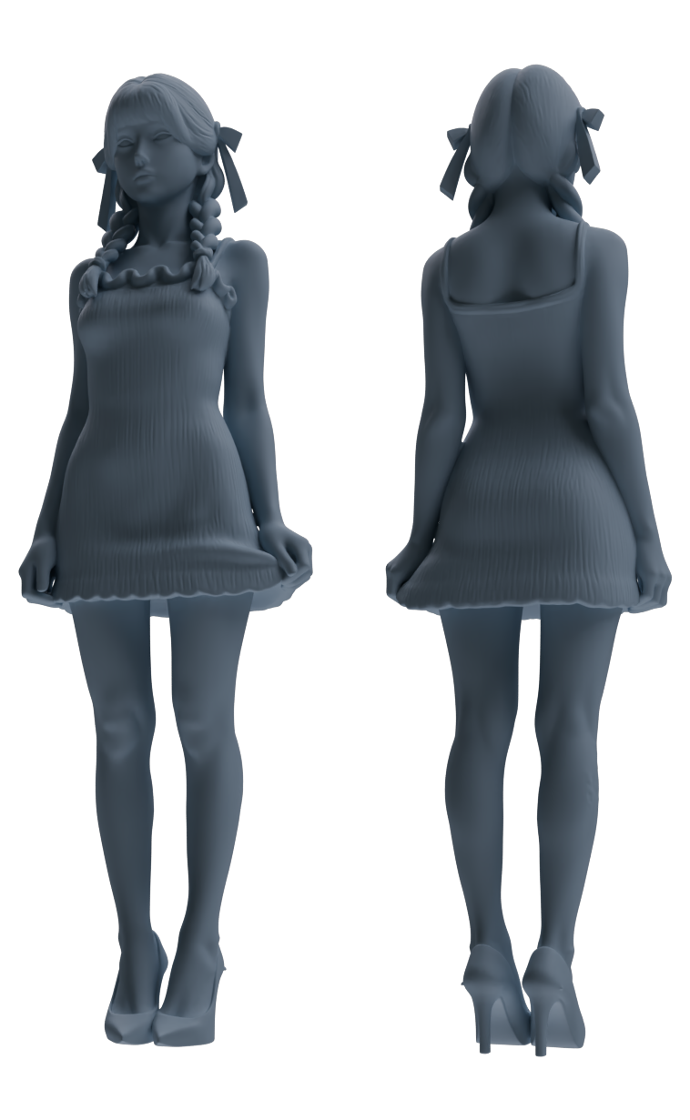 MRY-SFW LYTR852 Casual Girl Figure Modern Model 3 pcs Miniature Car Diorama Figures Scene Props Accessories Resin