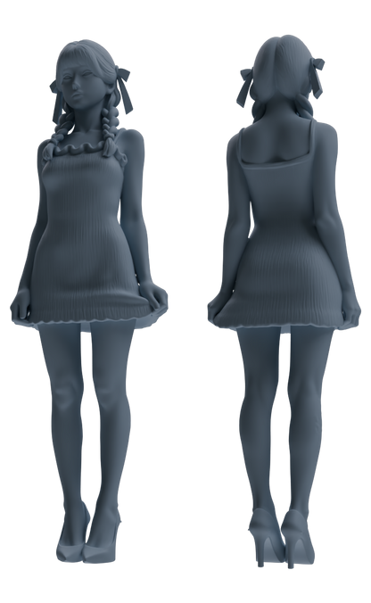 MRY-SFW LYTR852 Casual Girl Figure Modern Model 3 pcs Miniature Car Diorama Figures Scene Props Accessories Resin