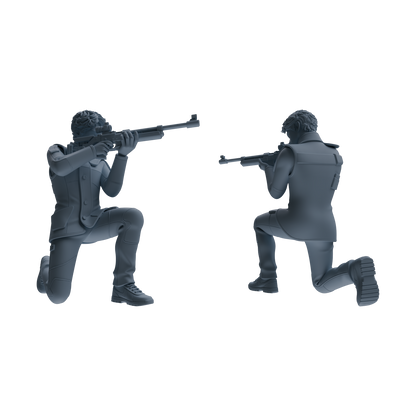 MRY-SFW LYTR795 Shooter Figure Modern Model 4 pcs Miniature Car Diorama Figures Scene Props Accessories Resin