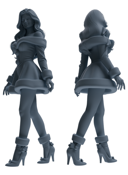 MRY-SFW LYTR881 Christmas Style Girl Figure Modern Model 4 pcs