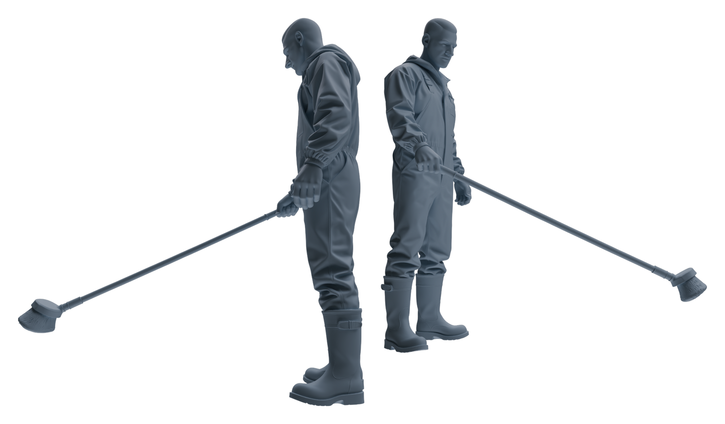 MRY-SFW LYTR914 Farm Worker with Cow Modern Model 3 pcs
