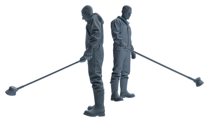 MRY-SFW LYTR914 Farm Worker with Cow Modern Model 3 pcs