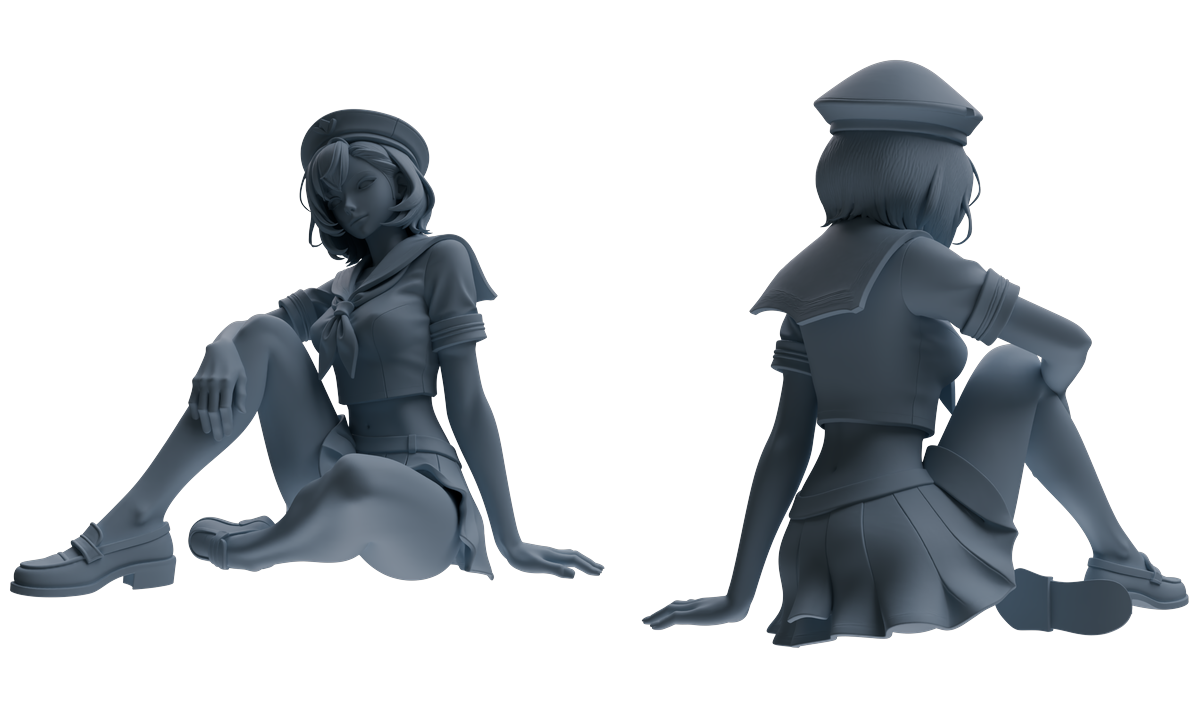 MRY-SFW LYTR884 Multi-pose Sailor Uniform Girl Figure Modern Model 3 pcs