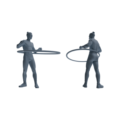 MRY-SFW LYTR791 Hula Hoop Figure Modern Model 3 pcsMiniature Car Diorama Figures Scene Props Accessories Resin