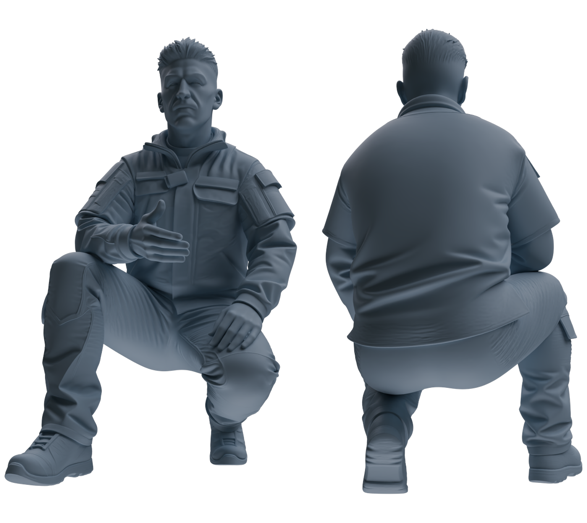 MRY-SFW LYGR683 Modern U.S. Military Six-Person Crouching Position