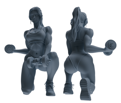 MRY-SFW LYTR834 Multi-action Fitness Female Figure Modern Model 6 pcs Miniature Car Diorama Figures Scene Props Accessories Resin