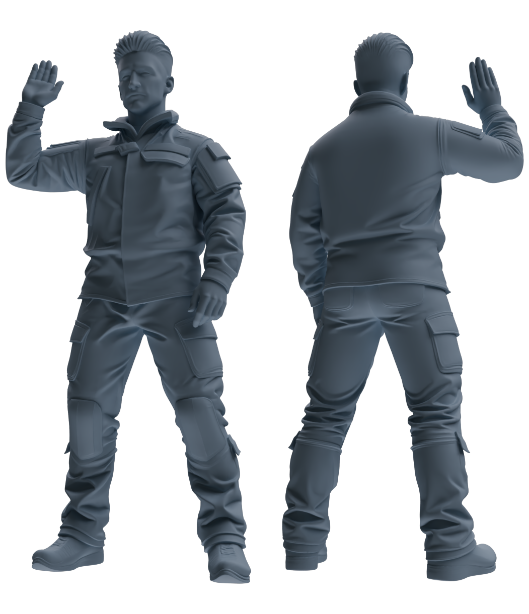 MRY-SFW LYGR694 Modern U.S. Military Six-Person Saluting Group