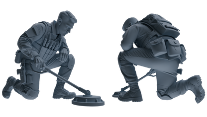 MRY-SFW SSTR186 Miniatures Soldier Model Kit Mine Clearance Engineer Soldier Pose Modern Model 3 pcs