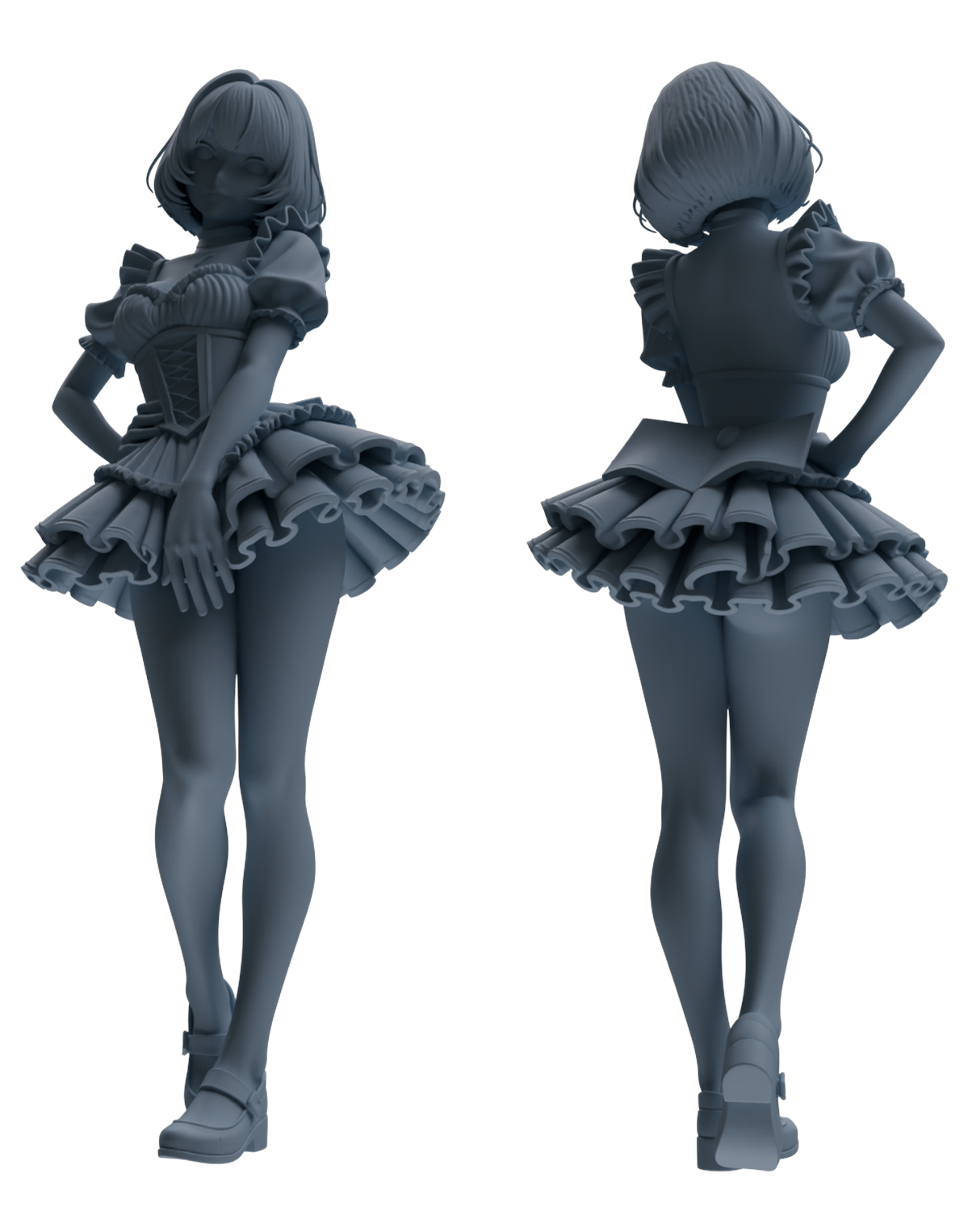 MRY-SFW LYTR872 Maid Outfit Girl Figure Modern Model 3 pcs