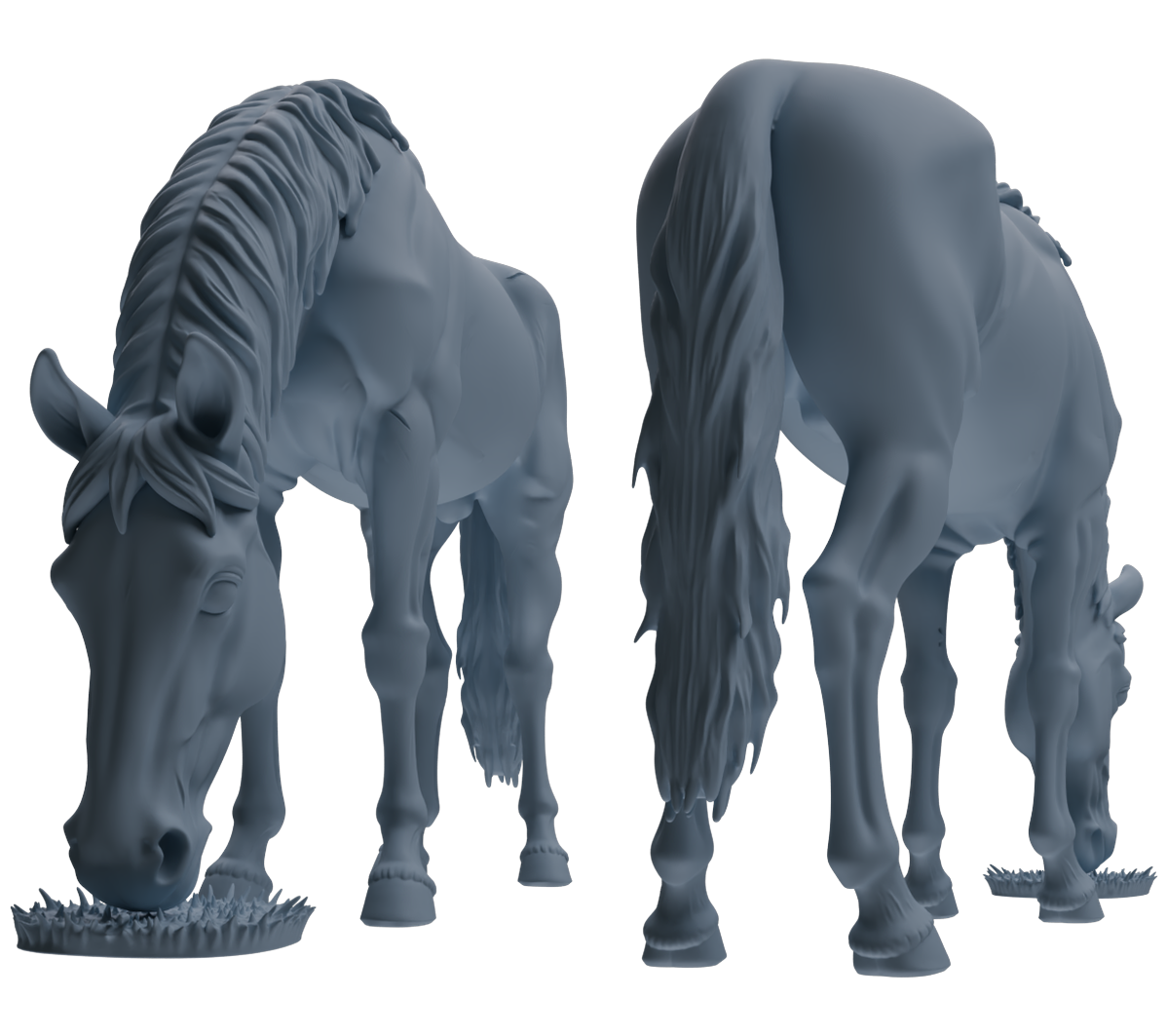 MRY-SFW LYTR843 Farm Horse Pose Model 4 pcs Miniature Car Diorama Figures Scene Props Accessories Resin