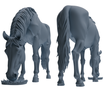 MRY-SFW LYTR843 Farm Horse Pose Model 4 pcs Miniature Car Diorama Figures Scene Props Accessories Resin