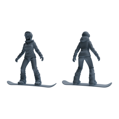 MRY-SFW LYTR789 Ski Sports Figure Modern Model 4 pcs Miniature Car Diorama Figures Scene Props Accessories Resin
