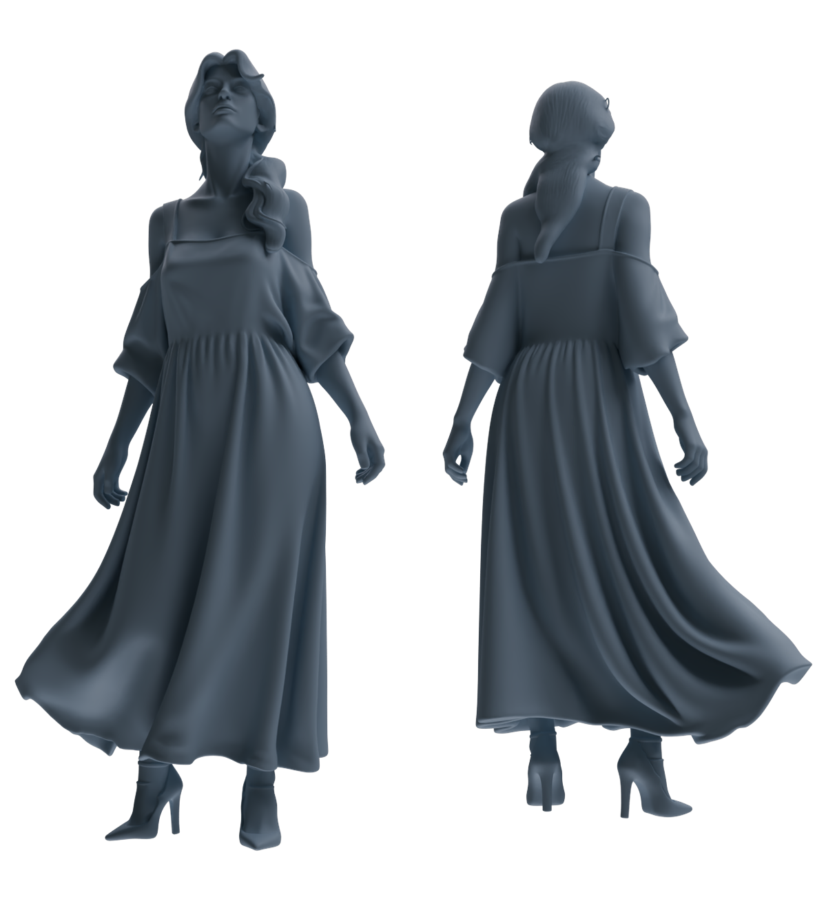 MRY-SFW LYTR857 Dress Woman Figure Modern Model 3 pcs Miniature Car Diorama Figures Scene Props Accessories Resin