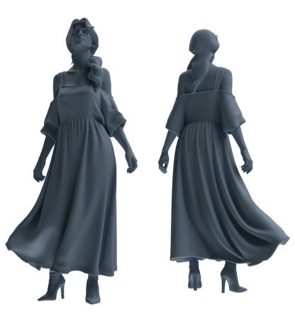 MRY-SFW LYTR857 Dress Woman Figure Modern Model 3 pcs Miniature Car Diorama Figures Scene Props Accessories Resin