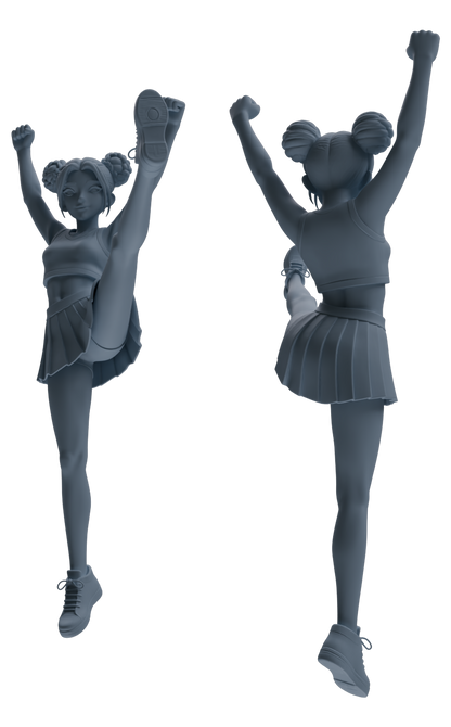 MRY-SFW LYTR864 Cheerleader Girl Figure Modern Model 4 pcs Miniature Car Diorama Figures Scene Props Accessories Resin