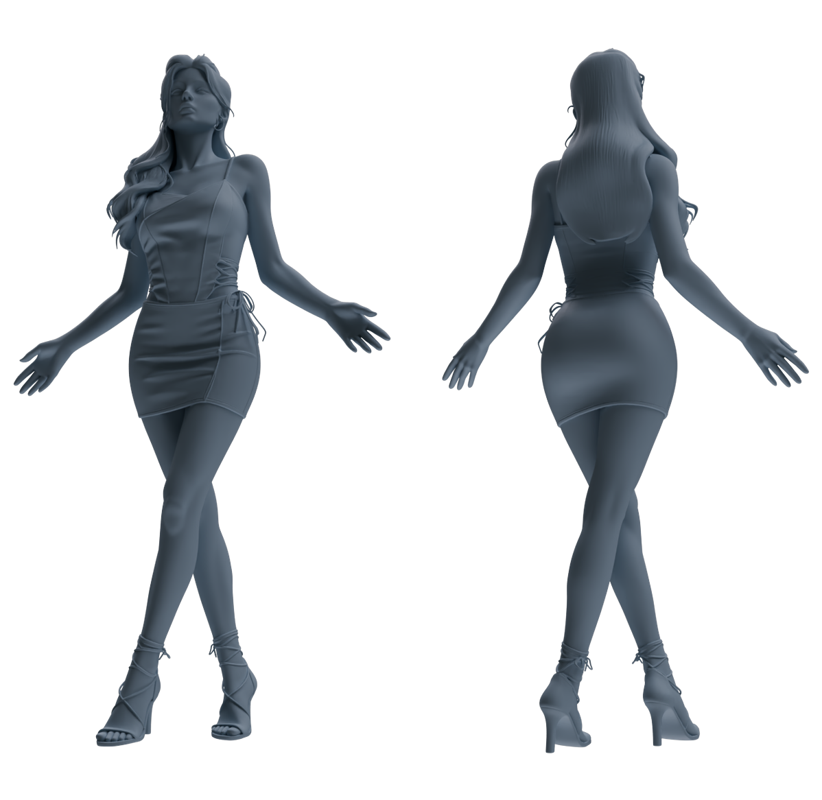 MRY-SFW LYTR854 Fashion Girl Figure Modern Model 4 pcs Miniature Car Diorama Figures Scene Props Accessories Resin