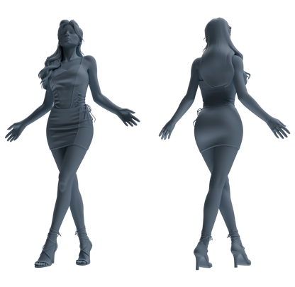 MRY-SFW LYTR854 Fashion Girl Figure Modern Model 4 pcs Miniature Car Diorama Figures Scene Props Accessories Resin