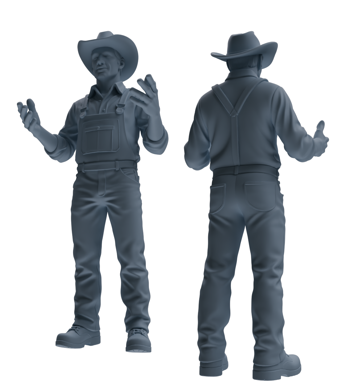 MRY-SFW LYTR924 Farm Worker Man Multi-pose Modern Model 4 pcs