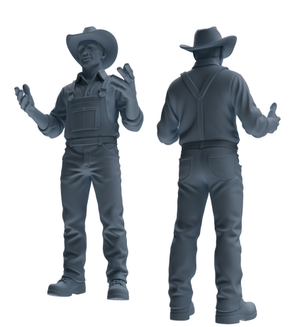 MRY-SFW LYTR924 Farm Worker Man Multi-pose Modern Model 4 pcs