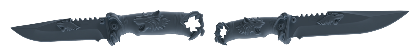 MRY-SFW LYGS392 Wolf Head Shaped Knife Weapon Modern Model 3 pcs