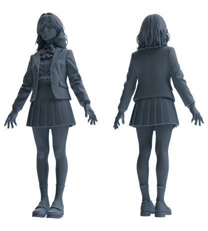 MRY-SFW LYTR850 Blazer JK Uniform School Girl Figure Modern Model 4 pcs Miniature Car Diorama Figures Scene Props Accessories Resin