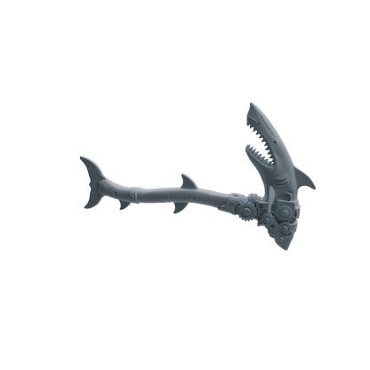 MRY-SFW LYGS437 Feather Pattern Spear and Shark Tooth Battle Axe Weapon Modern Model 4 pcs