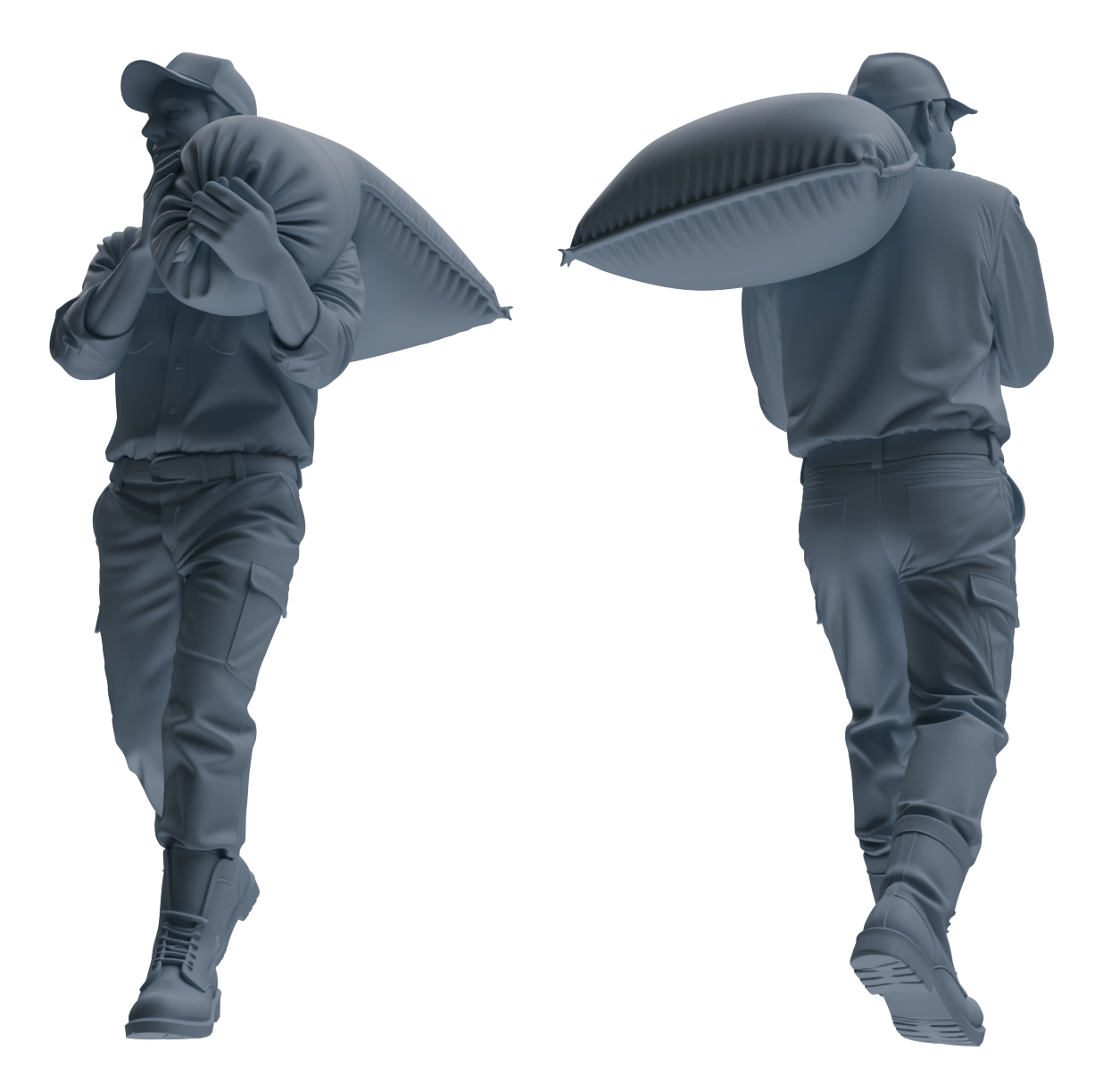 MRY-SFW LYTR916 Farm Worker Multi-pose Modern Model 3 pcs