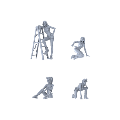 MRY-SFW LYTR583 Modern Trendy Maintenance Women Pose Group o – LCD 3D printed resin model kit, image 1