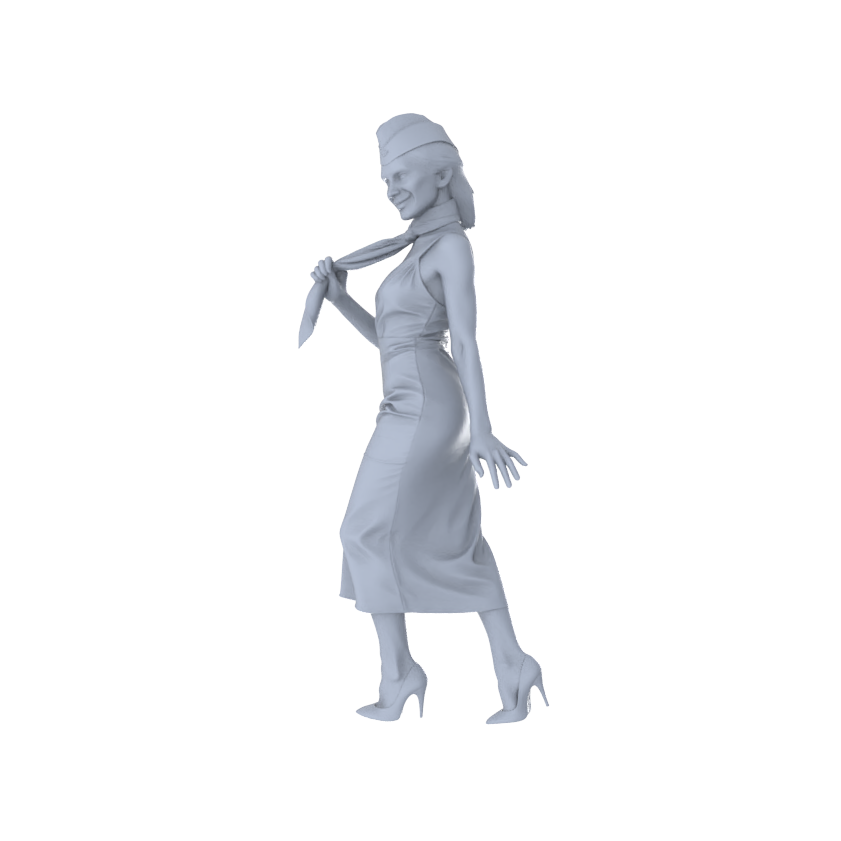 MRY-SFW LYTR555 Modern Flight Attendants Pose Group of 6 Miniature Car Diorama Figures Scene Props Accessories Resin
