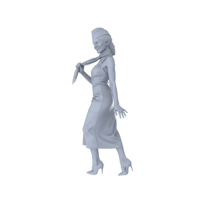 MRY-SFW LYTR555 Modern Flight Attendants Pose Group of 6 Miniature Car Diorama Figures Scene Props Accessories Resin