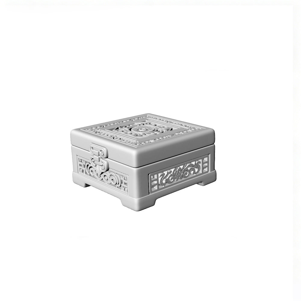 MRY-SFW LYTS527  3D Printed Chinese Armchair & Go Table Furniture Set, Unpainted White Resin, Miniature Dollhouse Diorama Accessories