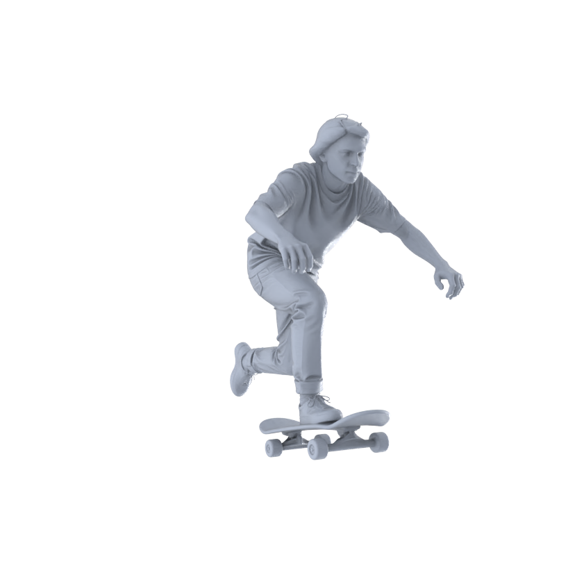 MRY-SFW LYTR553 Modern Street Skateboarders Pose Group of 6 Miniature Car Diorama Figures Scene Props Accessories Resin