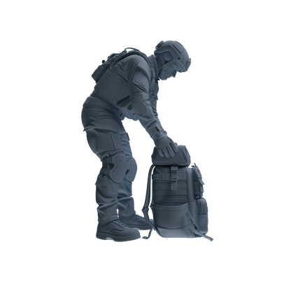 MRY-SFW SSTR183 Miniatures Soldier Model Kit Special Forces Soldier Pose Modern Model 3 pcs
