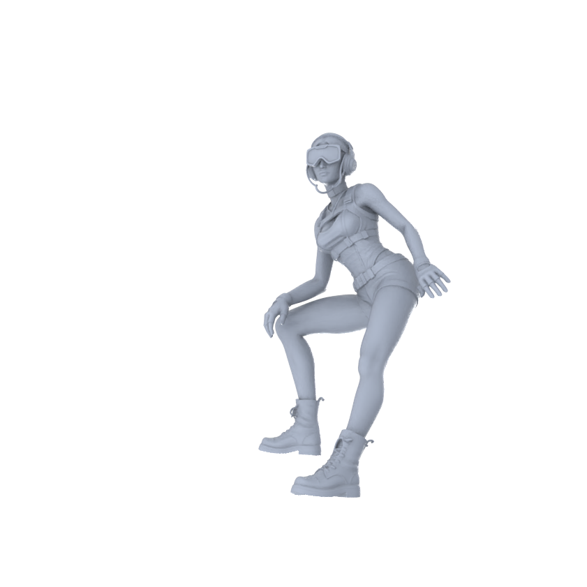 MRY-SFW LYTR551 Modern E-sports Trendy Girls Pose Group of 6 Miniature Car Diorama Figures Scene Props Accessories Resin